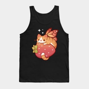 Orange fairy cat with strawberry Tank Top